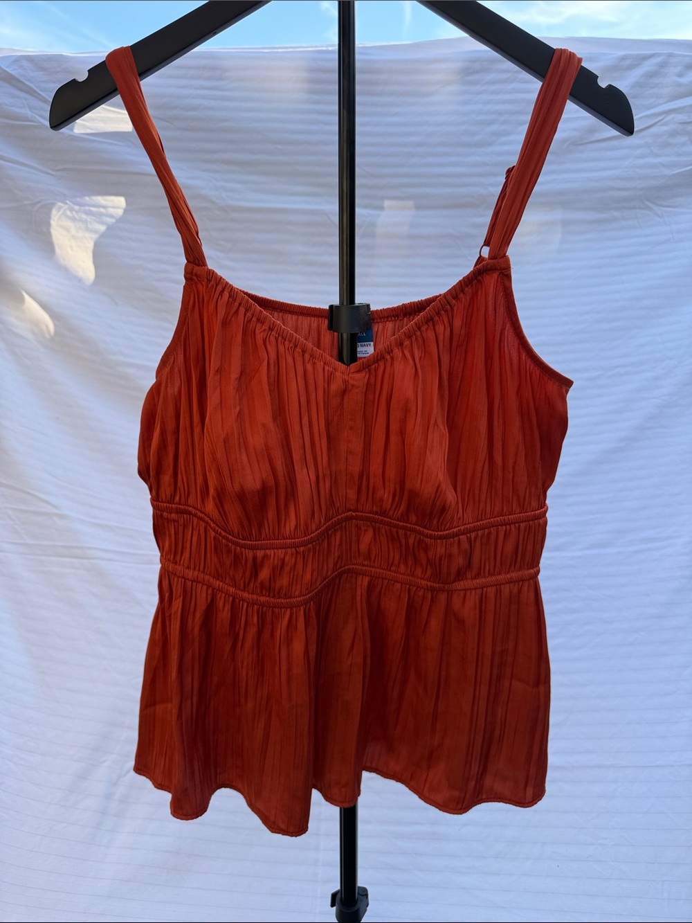Old Navy Rust Orange Pleated Tank